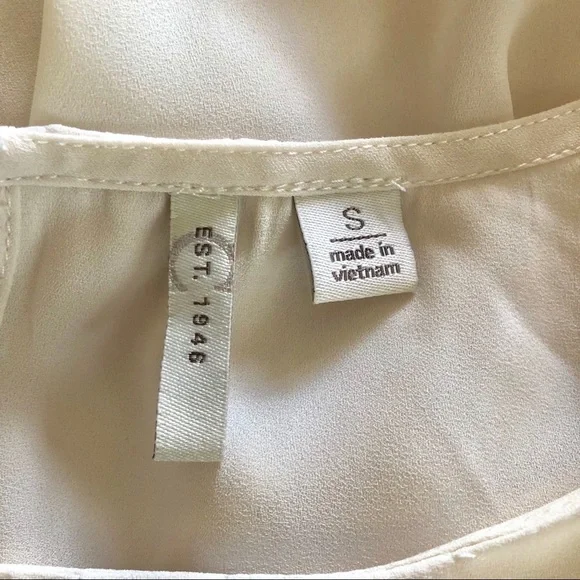 Cato semi sheer cream white lace long sleeve Top S - Picture 6 of 7